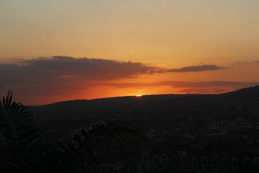 sunset, sol, city, landscape, sky, beauty in nature, orange color HD wallpaper