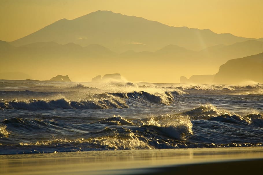 the pacific ocean, wave, wind, sea, seascape, beach, surf, coast HD wallpaper