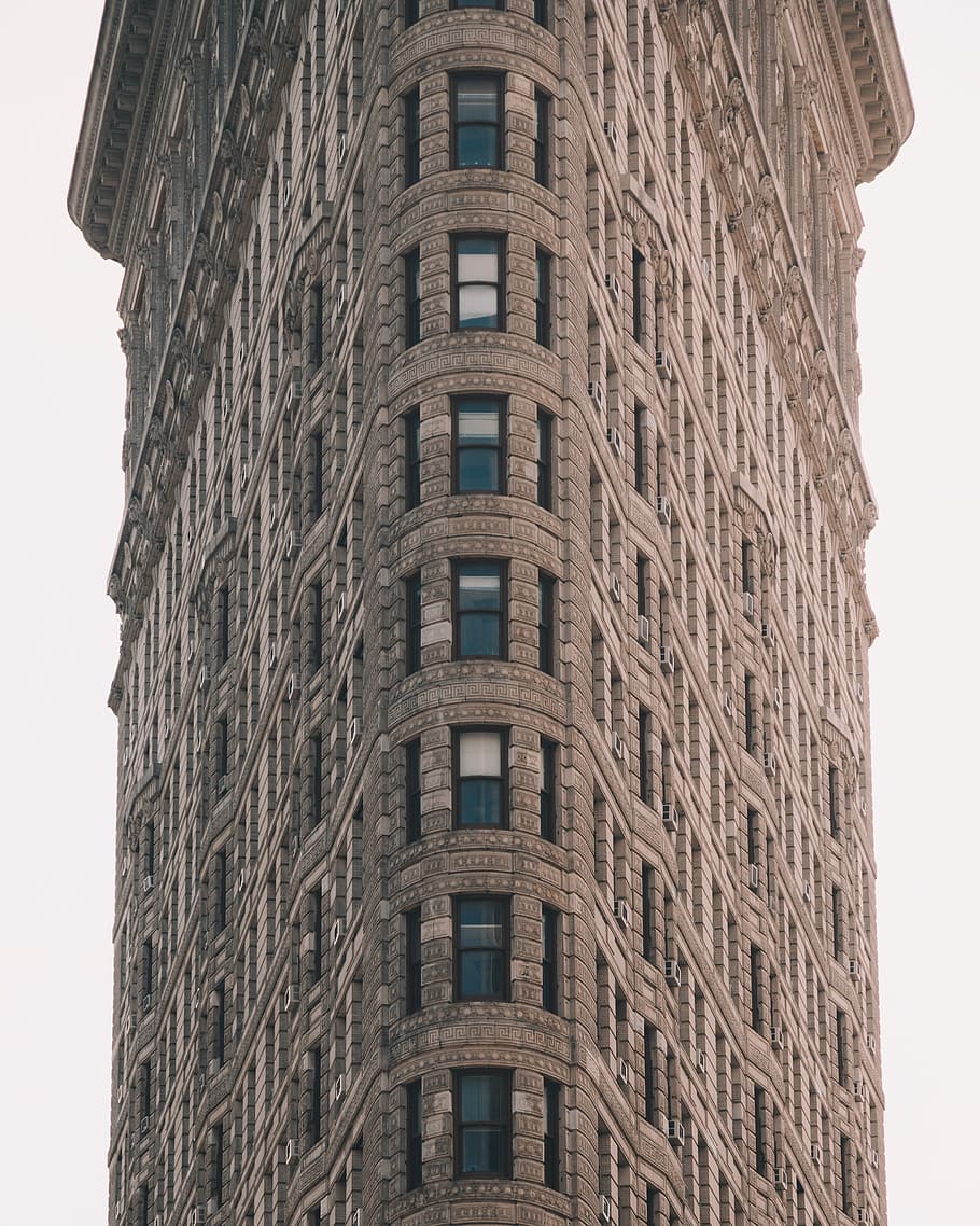 brown concrete building during daytome, flat iron building, city, HD wallpaper