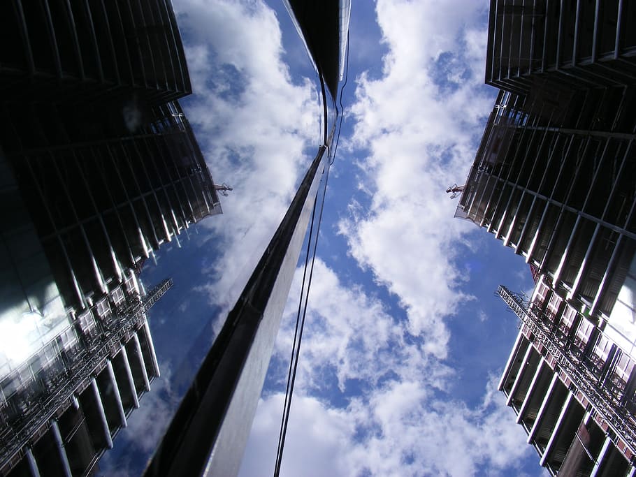 reflection, high rises, architecture, skyline, city, tower HD wallpaper