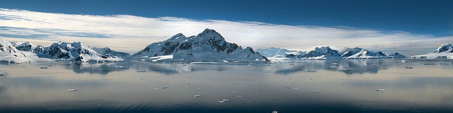 panoramic photography of white mountains covered with snow at daytime HD wallpaper