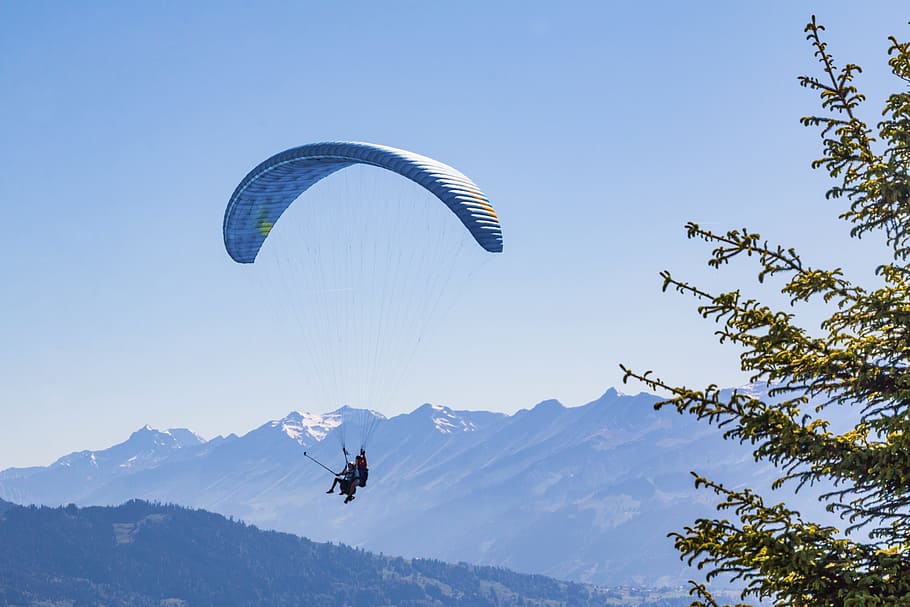 two person paragliding, Paraglider, Tandem, Gliders, tandem gliders, HD wallpaper