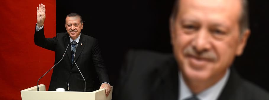 man raising right hand, erdogan, turkey, president, politician, HD wallpaper