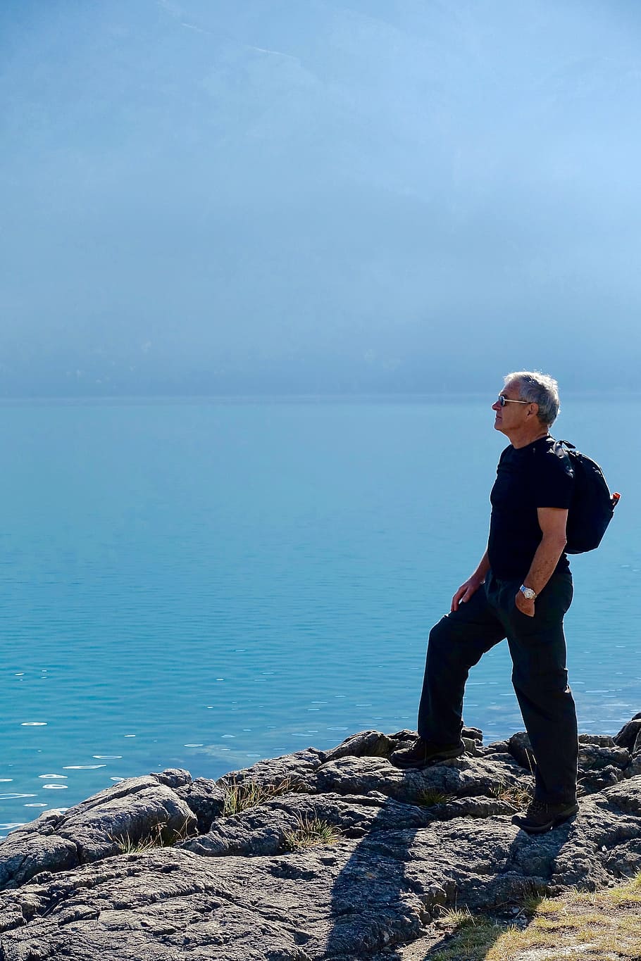 Hiker, Contemplation, Outlook, Backpack, dom, hiking, exploration HD wallpaper