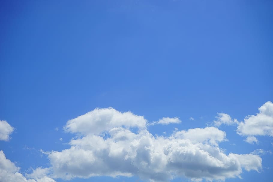 summer clouds, sky, white, blue, summer day, cloud - sky, atmosphere HD wallpaper