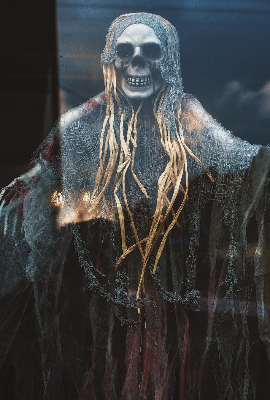 grim reaper Halloween decor, skeleton, the witch, undead, fantasy, HD wallpaper