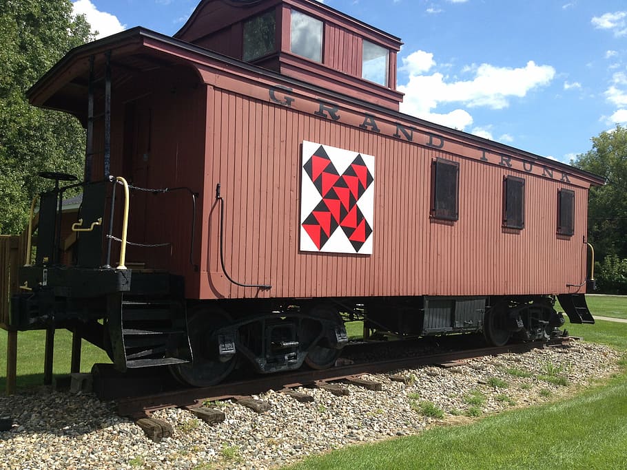 train, caboose, train car, transportation, rail transportation HD wallpaper