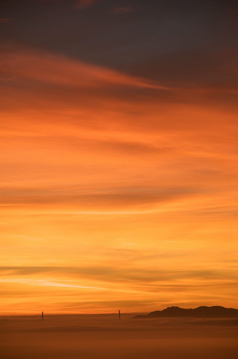 orange, sky, sunset, clouds, cloudy, skies, dramatic, sunlight HD wallpaper