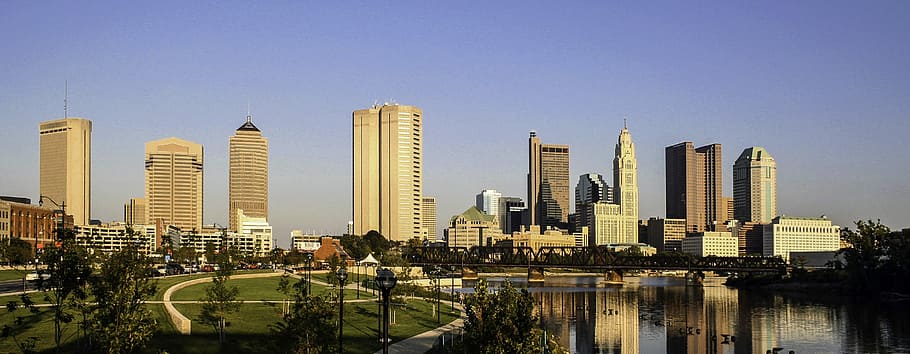 Skyline of Columbus, Ohio, building, cityscape, photos, landscape, HD wallpaper