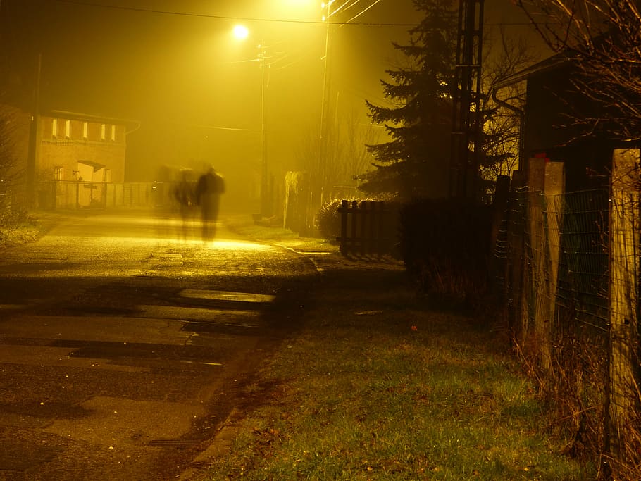night, street, lantern, memory, landscape, sadness, para, melancholia HD wallpaper