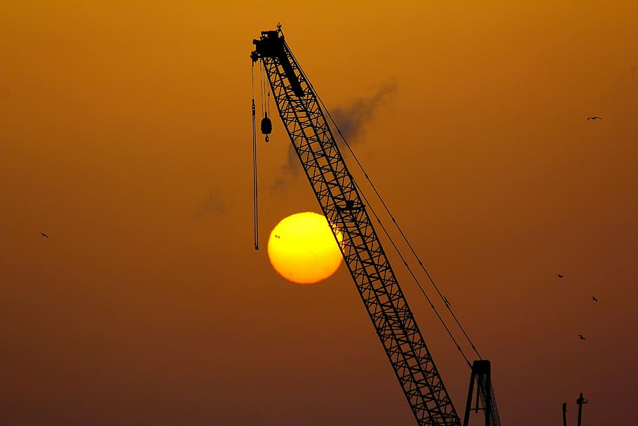 Marocco, Port, Sun, sunset, no people, night, silhouette, outdoors HD wallpaper
