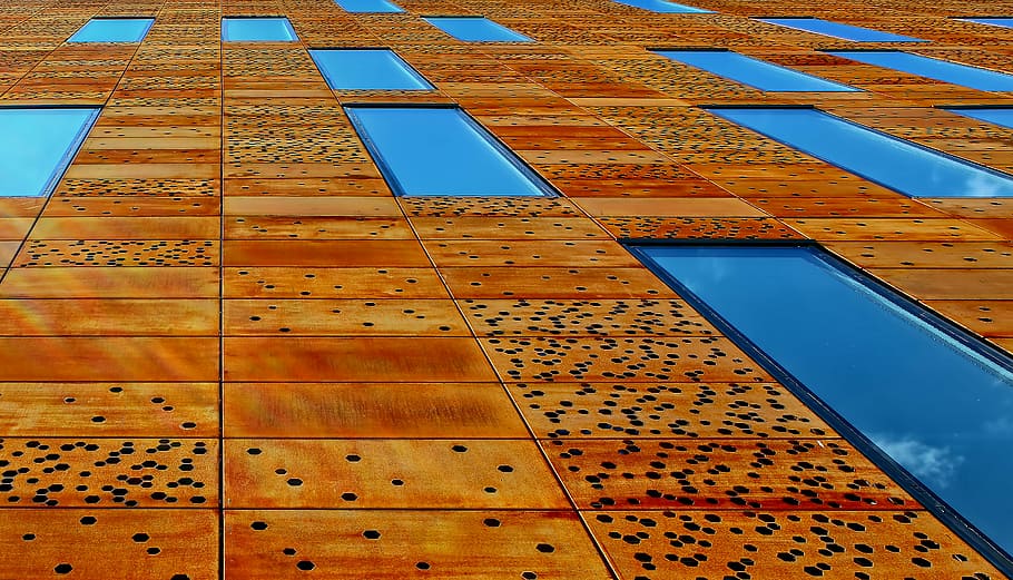 architecture, color, construction, design, dots, pattern, perspective HD wallpaper