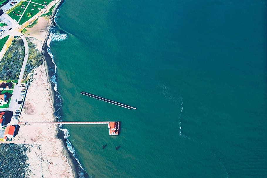 sea, ocean, water, waves, nature, aerial, view, summer, coast HD wallpaper