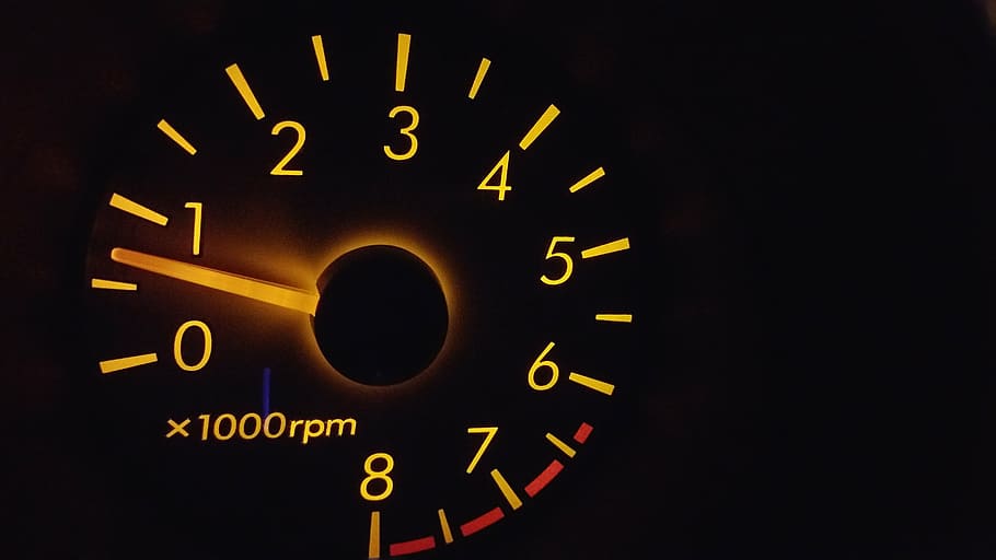 black speedometer, dashboard, design, dial, gauge, glowing, measure