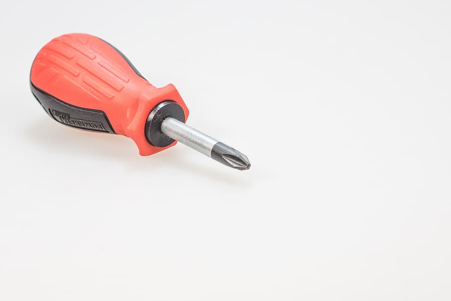 screwdriver, tool, craft, red, phillips, metal, head, background HD wallpaper