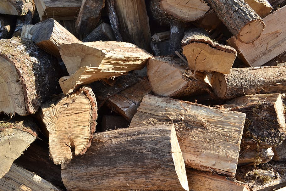 chocolate yule log, firewood, wood pile, heating, slaughter, HD wallpaper