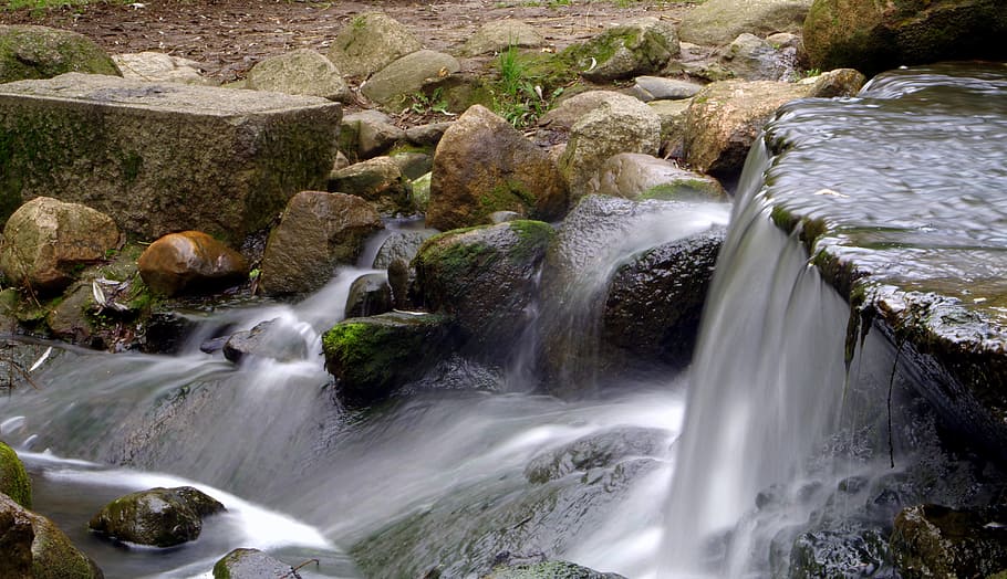 Waterfall, Water, Source, Source, Stream, the stones, river, HD wallpaper