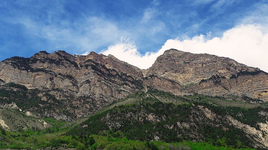 nature, mountains, sky, clouds, rocks, cloud - sky, scenics - nature HD wallpaper