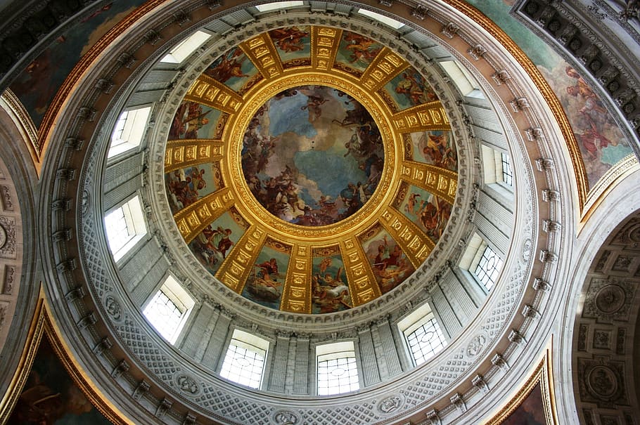 dome, invalides, paris, tomb of napoleon, architecture, built structure, HD wallpaper