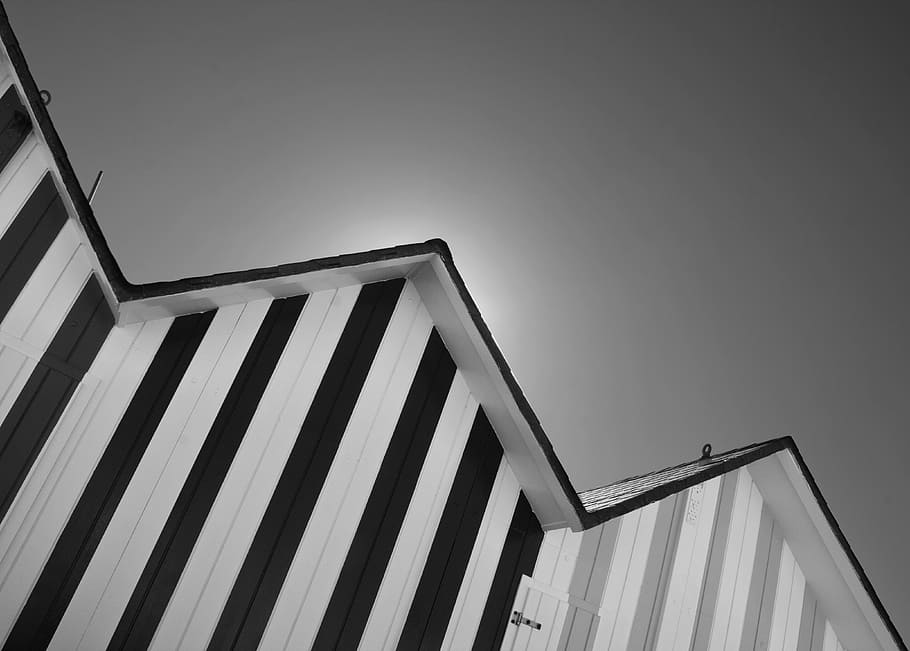 roofs, vertical, sun, light, black, white, built structure HD wallpaper
