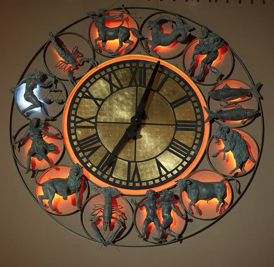 round wall clock at 6:03, astronomical, time, old, portrait HD wallpaper