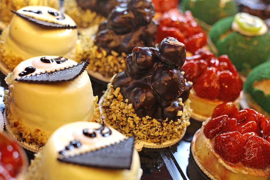 Cake, Profiteroles Cake, strawberry cheesecake, food, dessert HD wallpaper