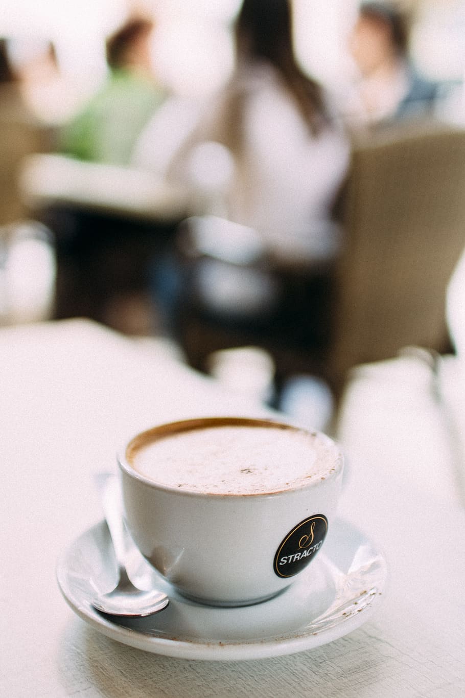 wood, people, caffeine, coffee, bar, blur, café, chairs, close-up HD wallpaper