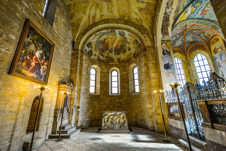cathedral interior, prague, castle, windows, altar, religion HD wallpaper