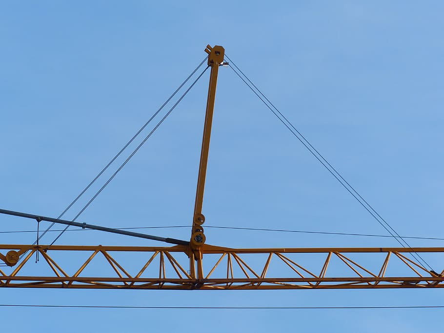 Crane, Build, baukran, site, sky, lift loads, last, arm, crane arm HD wallpaper