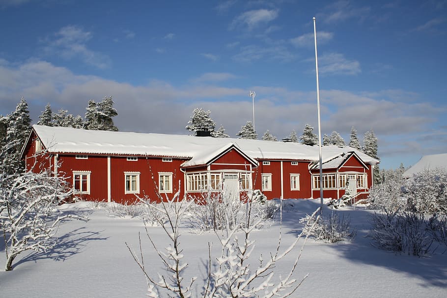House, Snow, Winter, Building, nature, outdoors, rural Scene HD wallpaper