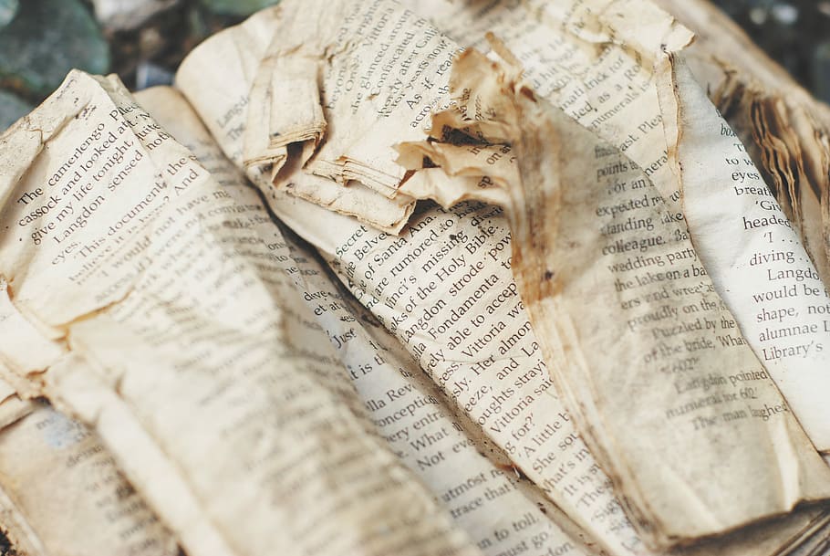 brown book page, book page, pages, ripped, vintage, old, writing, HD wallpaper