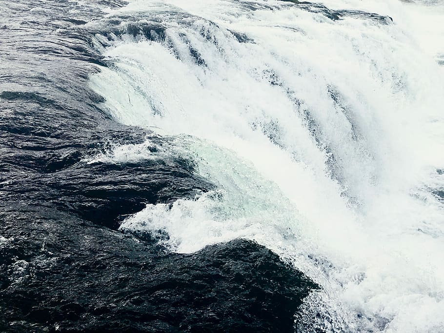 block waterfalls, waterfalls during daytime, rock, ice, splash HD wallpaper