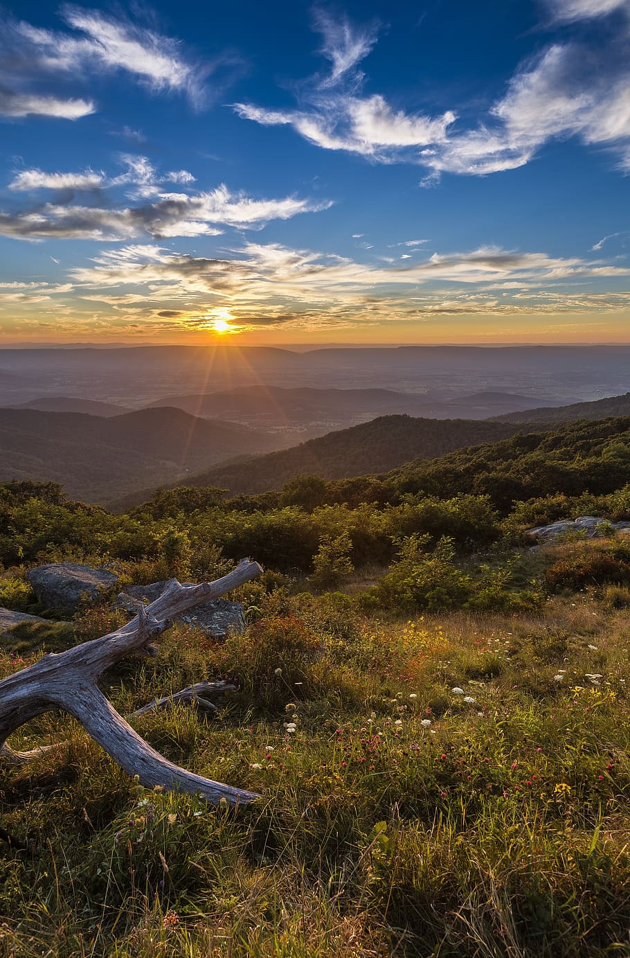 sunset, landscape, clouds, sky, dusk, twilight, evening, nature HD wallpaper