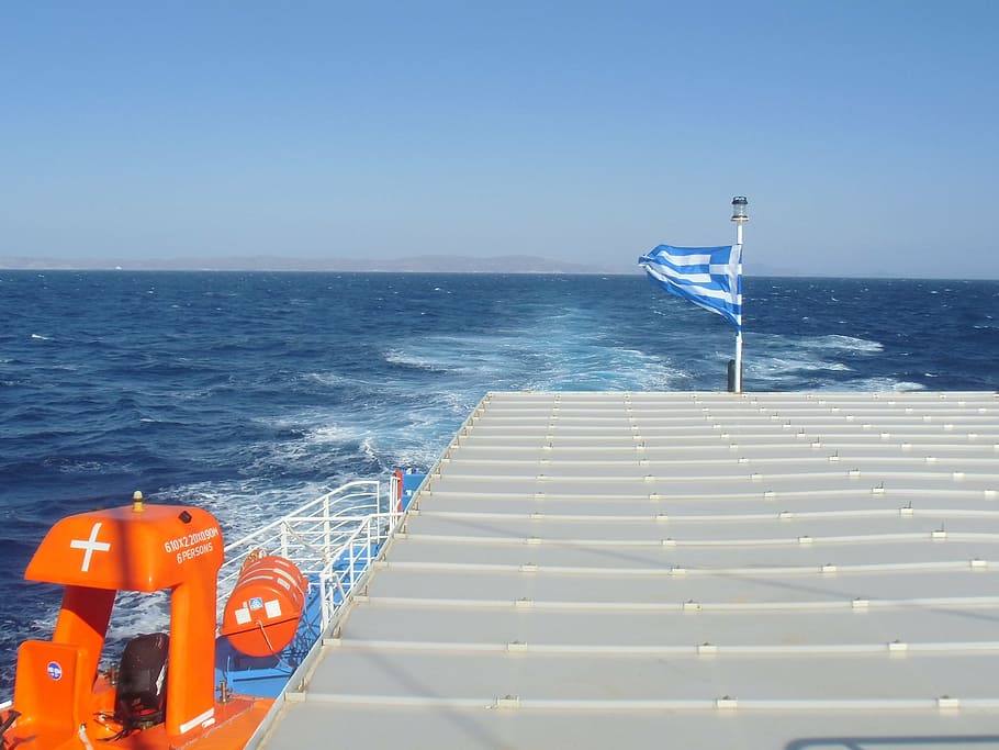 sea, beach, vacations, waterfront, high seas, sail, greece HD wallpaper