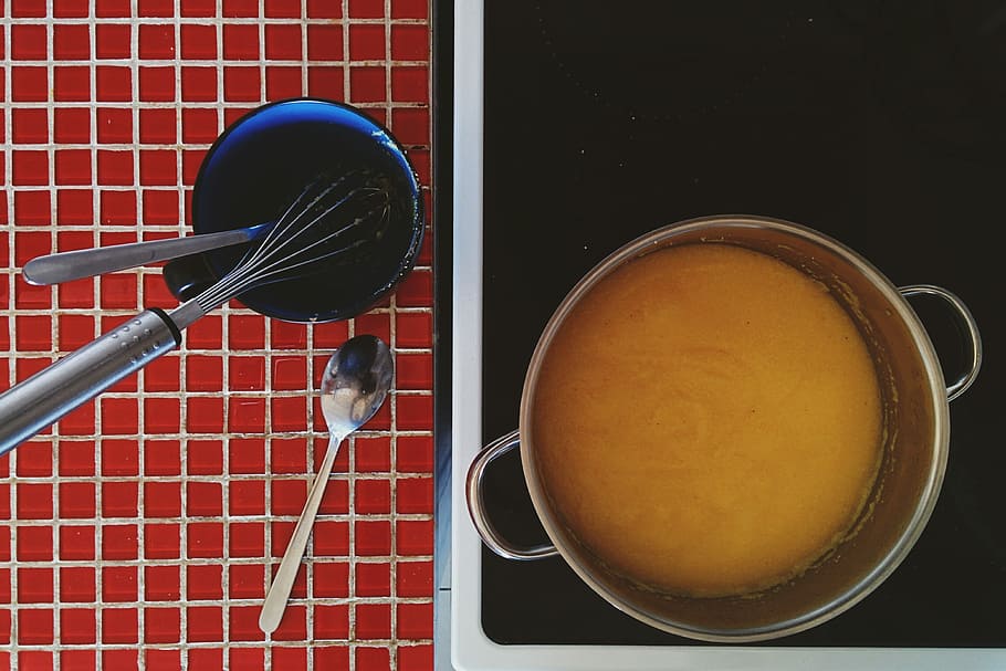 Cooking Italian polenta, kitchen, kitchenware, top view, food HD wallpaper