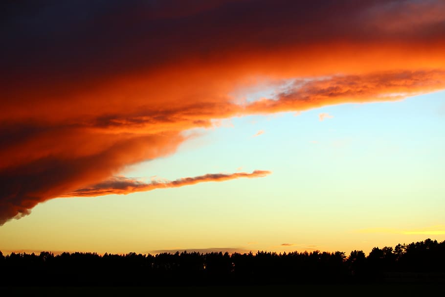 Sky, Clouds, Forward, Evening Light, sunset, cloud front, storm HD wallpaper