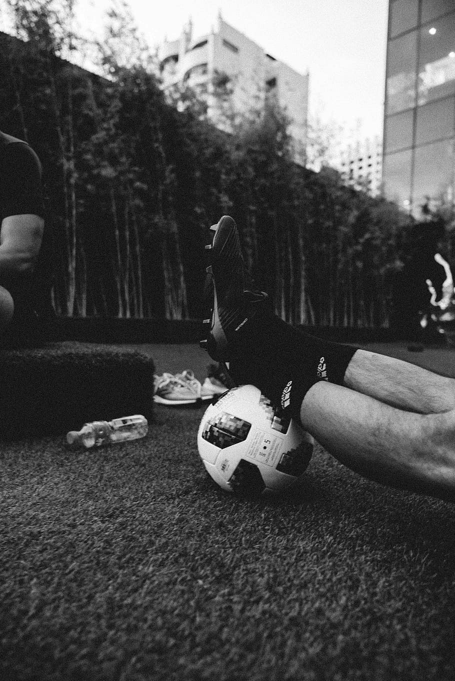 HD wallpaper: gray scale photo of a person's feet on a football, grayscale  photo of person's feet on soccer ball | Wallpaper Flare