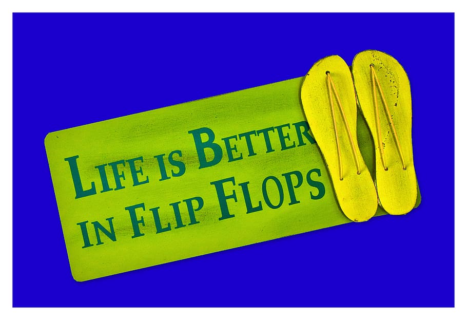 shield, postcard, live, better, flip flops, shoes, funny, greeting card HD wallpaper