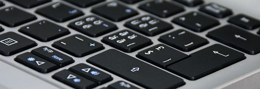 keyboard, silver, black, notebook, input, letters, write, enter HD wallpaper