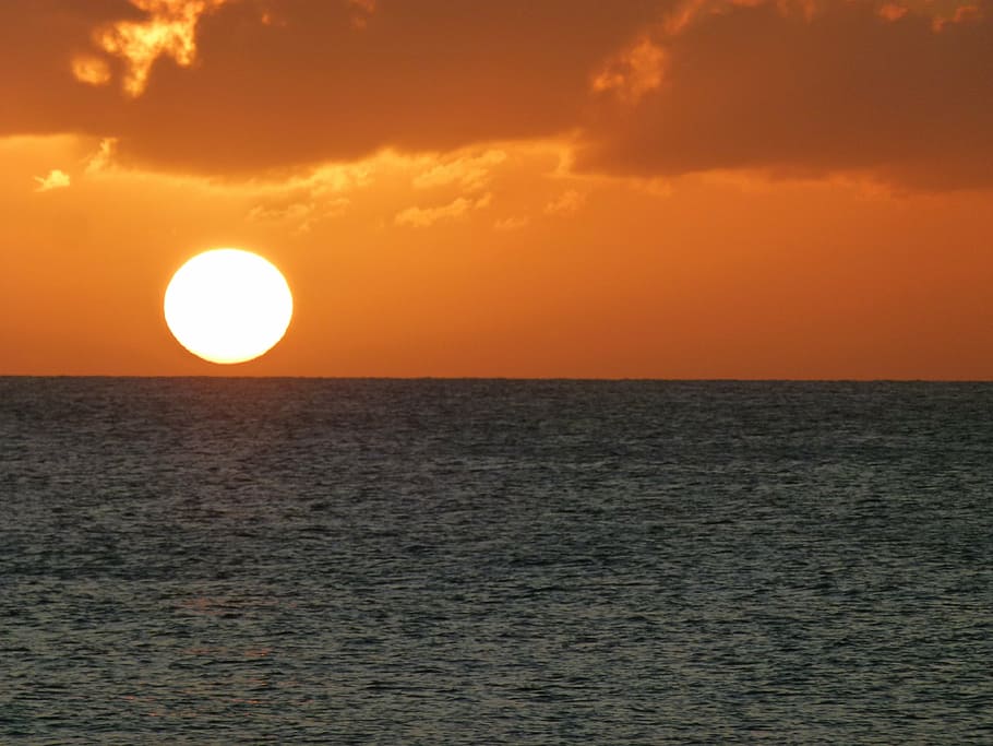 sunset, orange, clouds, nature, sky, summer, sunlight, evening HD wallpaper