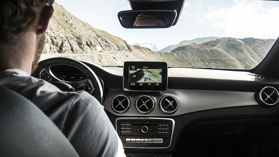 person driving car, black and gray vehicle interior, dashboard HD wallpaper