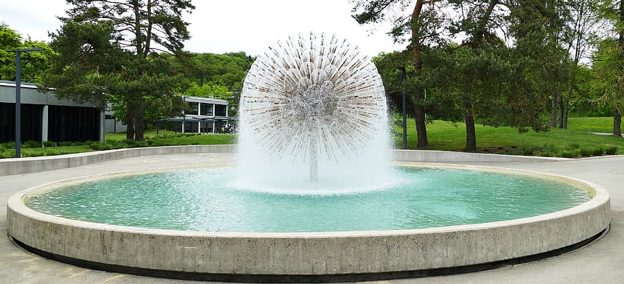 architecture, construction, fountain, water, plant, tree, swimming pool HD wallpaper