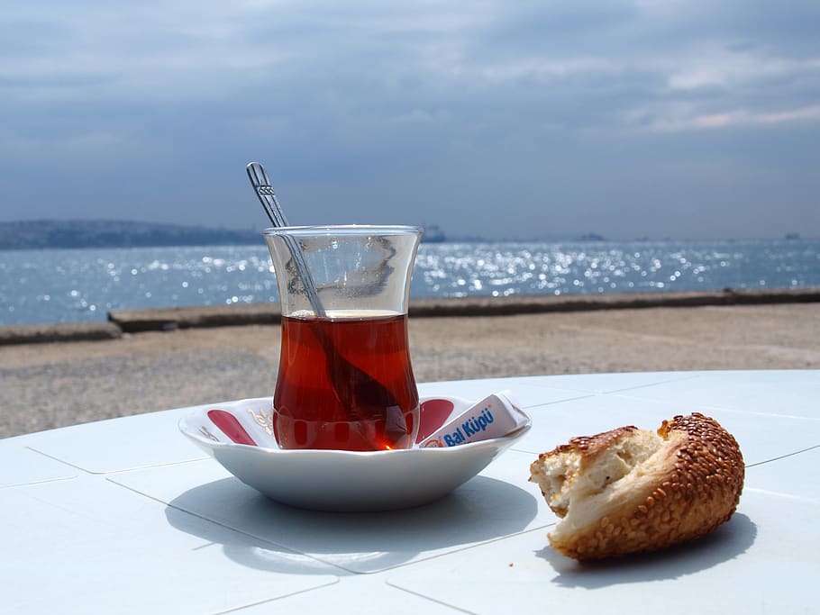 turkey, tee, simit, istanbul, exotic, sea view, distant, vacations, HD wallpaper