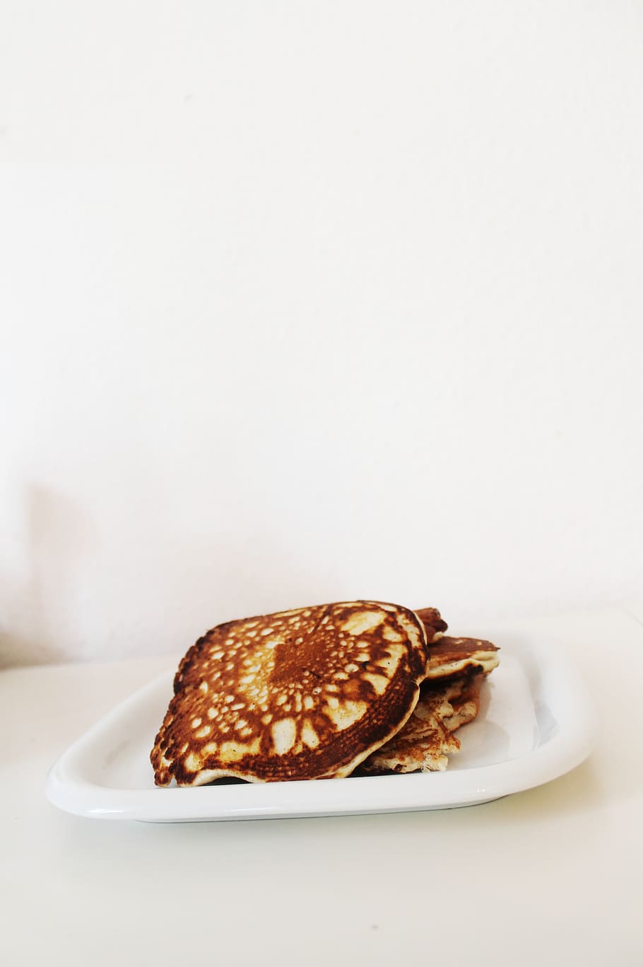 pancakes, pan cake, white, brown, eat, food, plate, healthy HD wallpaper