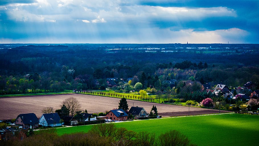 sunbeam, clouds, light, prospect tower, look further, sky, environment HD wallpaper
