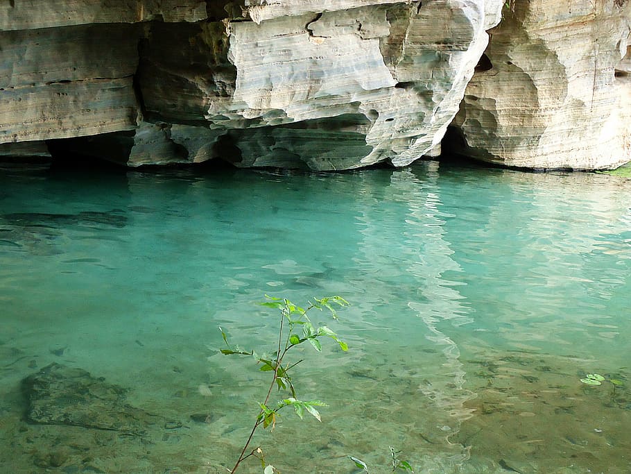 nature, pool, chapada, water, rock, rock - object, rock formation HD wallpaper