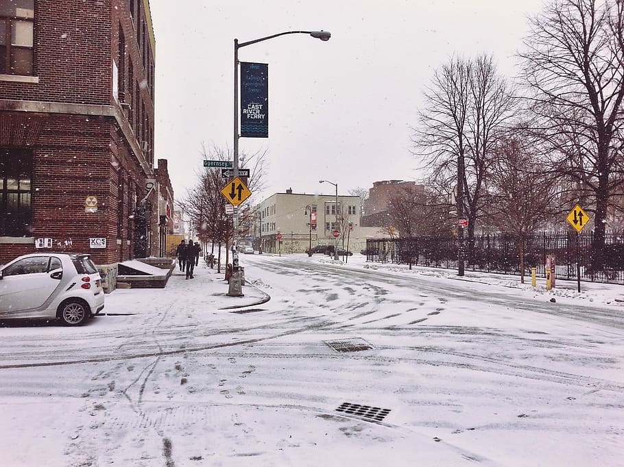 Junction, Crossing, Winter, Street, Street, Road, traffic, urban HD wallpaper