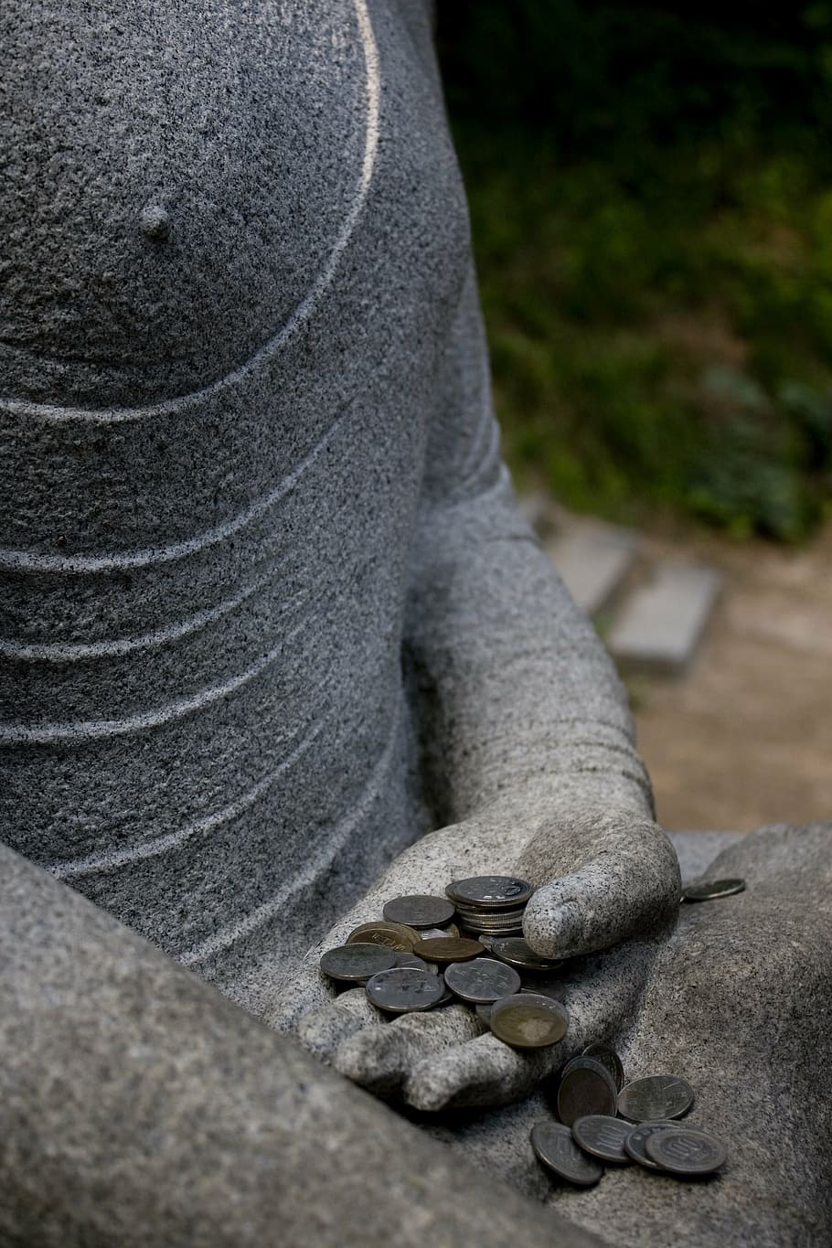 buddha, buddhism, stone buddha, close-up, solid, day, focus on foreground HD wallpaper
