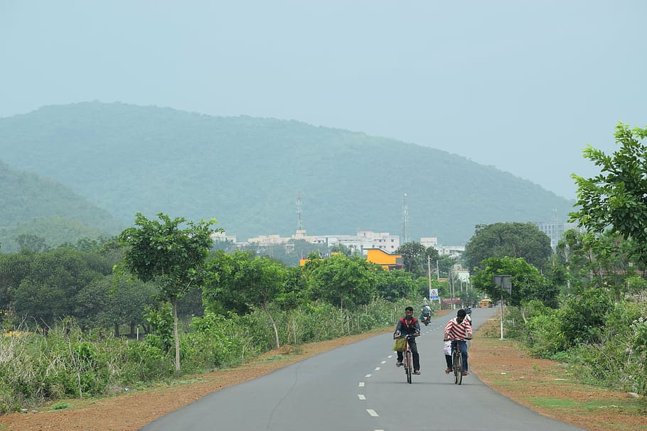 road, cycle, man, landscape, hill, cyclist, bicycle, fitness HD wallpaper