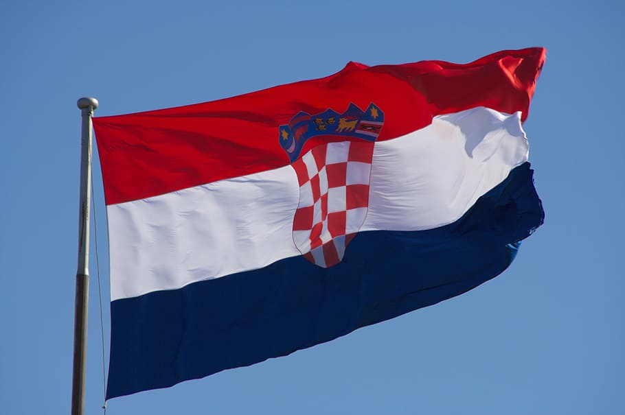 red, white, and blue flag, Croatian Flag, patriotism, no people, HD wallpaper